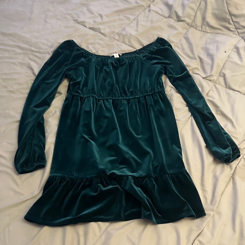 Emerald Green Velvet Dress